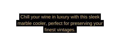 Chill your wine in luxury with this sleek marble cooler perfect for preserving your finest vintages